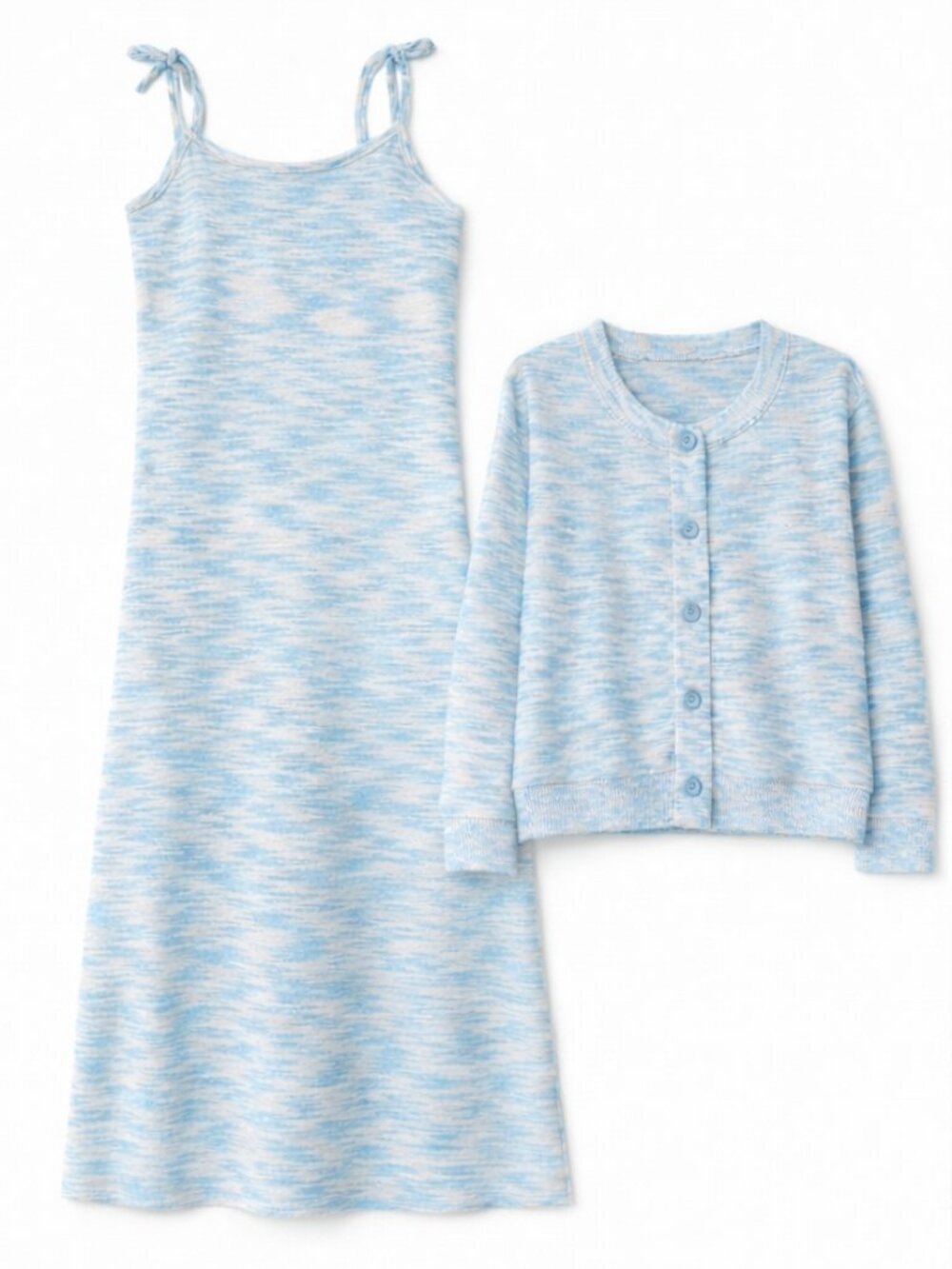 Light Blue Knit Dress & Cardigan Set NWT – Soft Cozy Lounge Set Size S